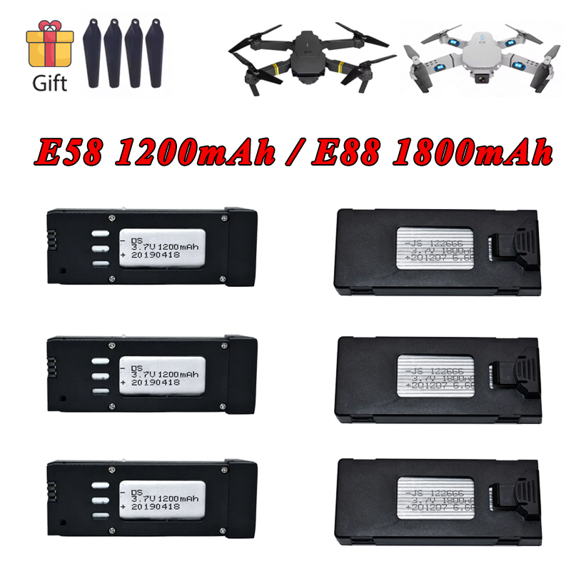 3,7 V 1200 mAh 1800 mAh Lipo B – Eachine Drone E58 Bewertung und Preis